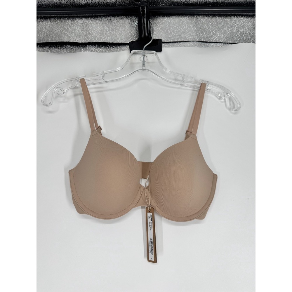 SKIMS Fits Everybody T Shirt Bra‎ Womens Size 32D Mica Tan Underwired Padded